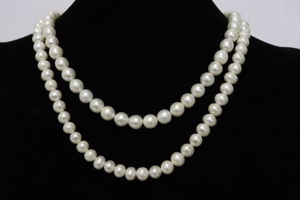 2 cultured pearl necklaces
