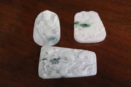 3 jadeite pendants