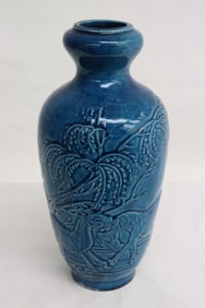 Chinese blue glazed porcelain vase