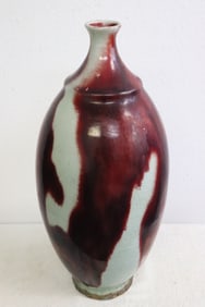 Large red on celadon porcelain vase