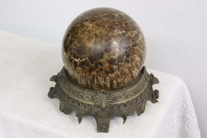 Large geo stone on stand