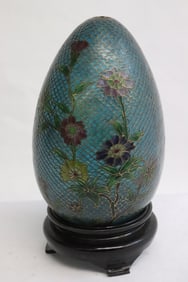 A beautiful Chinese plique a jour egg