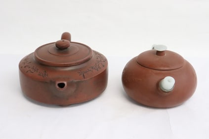 2 Yixing teapots