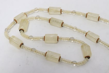 A crystal bead necklace