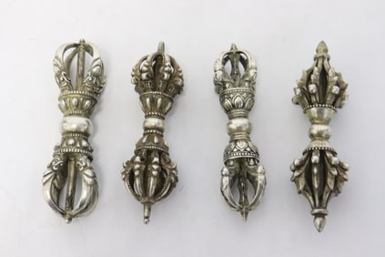 4 white bronze religious relic