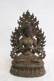Fine Chinese bronze sculpture of deity