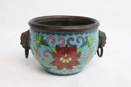 bronze based cloisonne censer