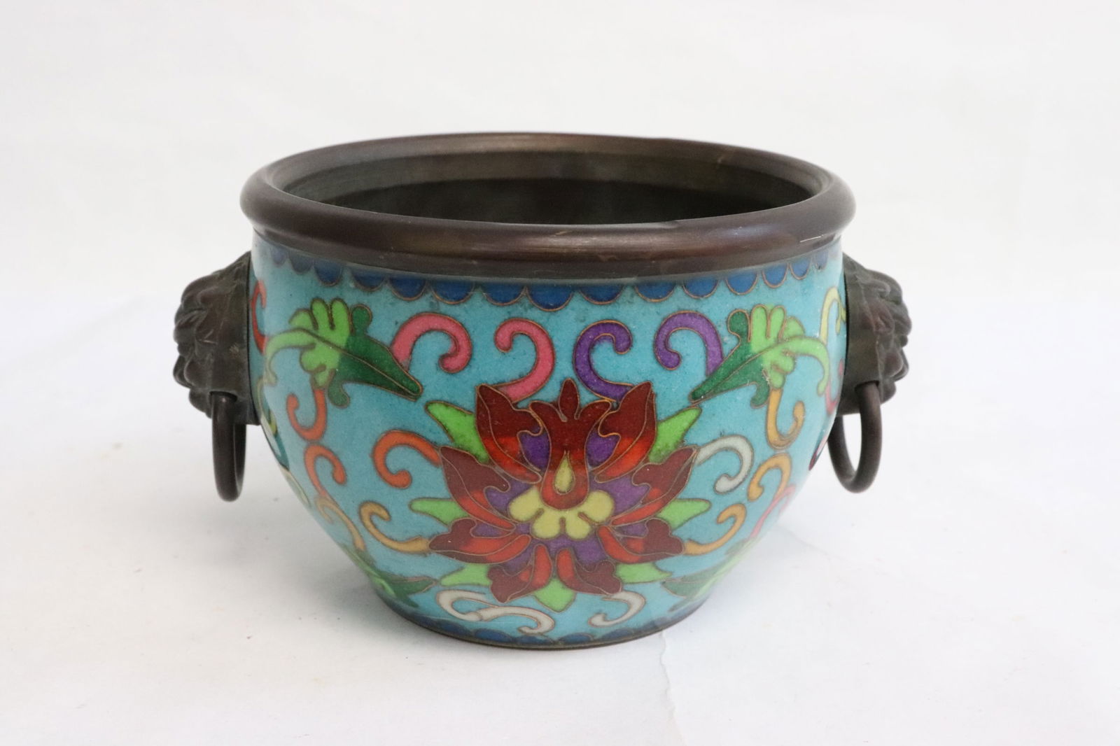bronze based cloisonne censer (1 of 8)
