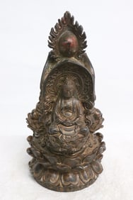 Fine Chinese bronze sculpture of deity