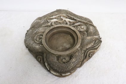 Stone carved inkwell
