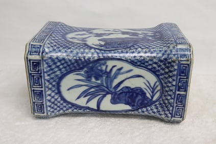 Chinese blue and white porcelain pillow