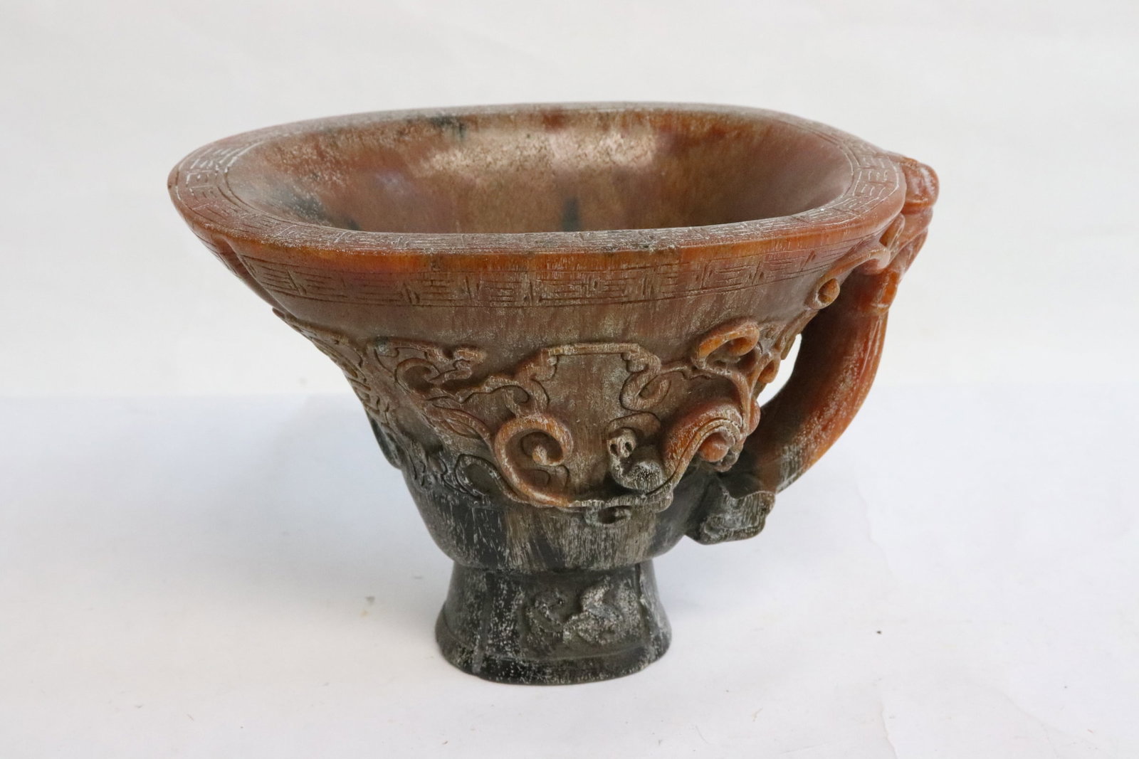 A horn style carved libation cup (1 of 8)