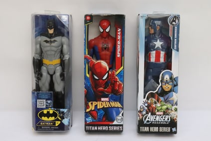 3 Marvel/ DC super hero figure