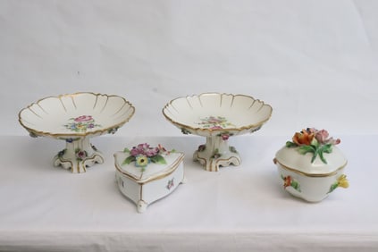 4 pieces vintage German porcelains