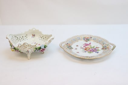 2 vintage German Dresden porcelains