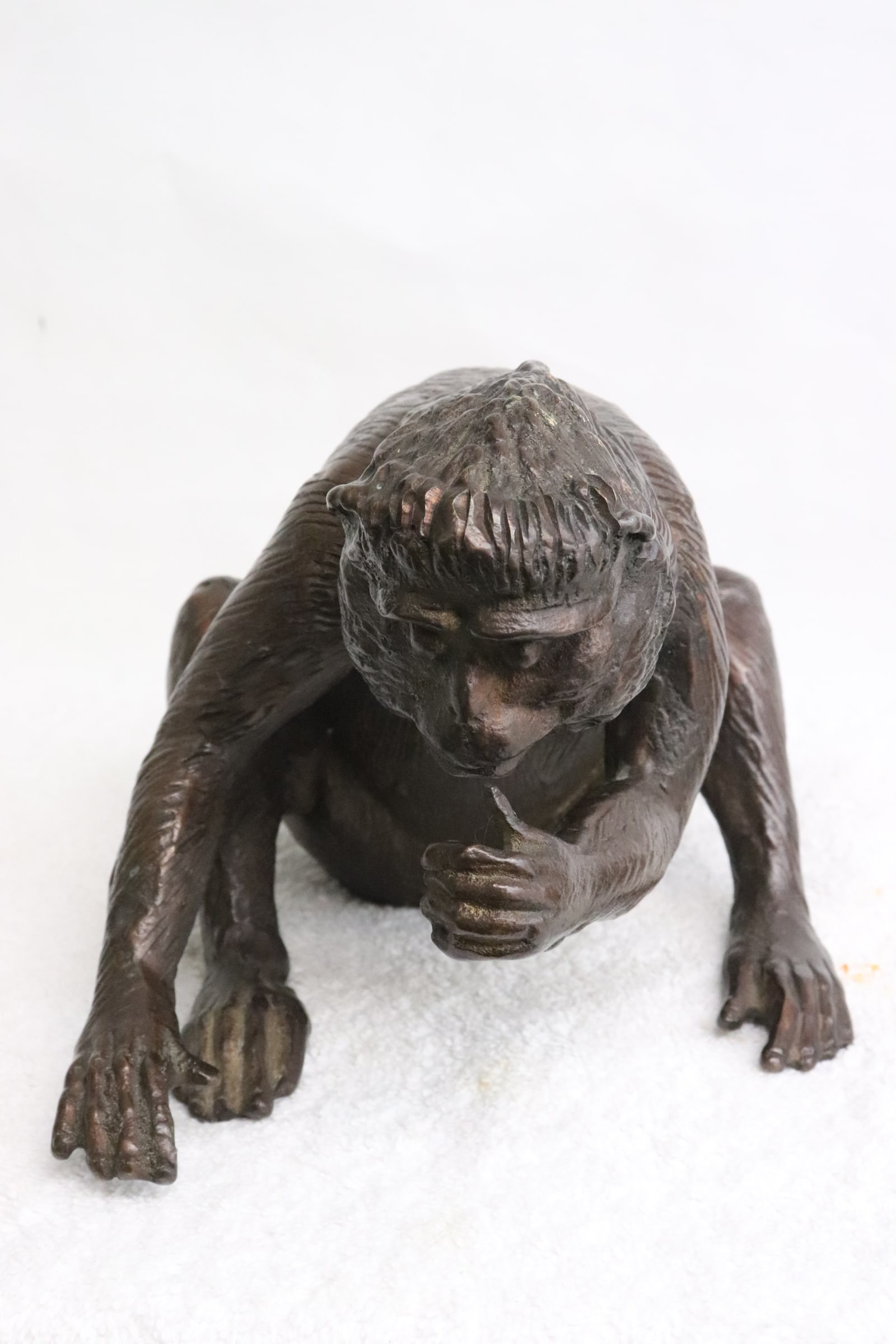A very heavy bronze sculpture of monkey: A very heavy bronze sculpture of monkey, 5.75"H