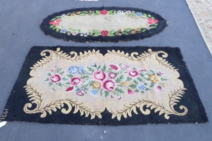 2 American hook rugs