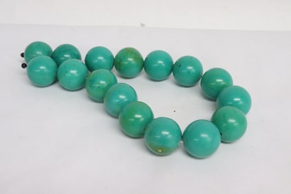 Large turquoise like bead necklace