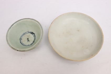 c1100AD porcelain plate, & a c1600AD porcelain bowl