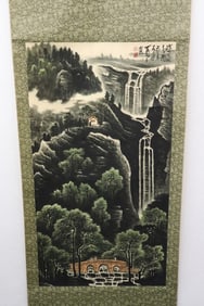 Chinese watercolor scroll "landscape"