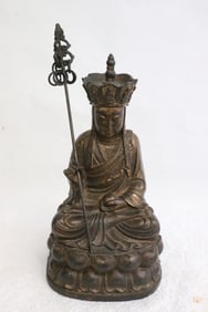 Chinese bronze sculpture of deity