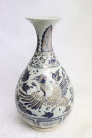 Large blue and white porcelain vase