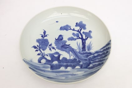 Blue and white porcelain plate