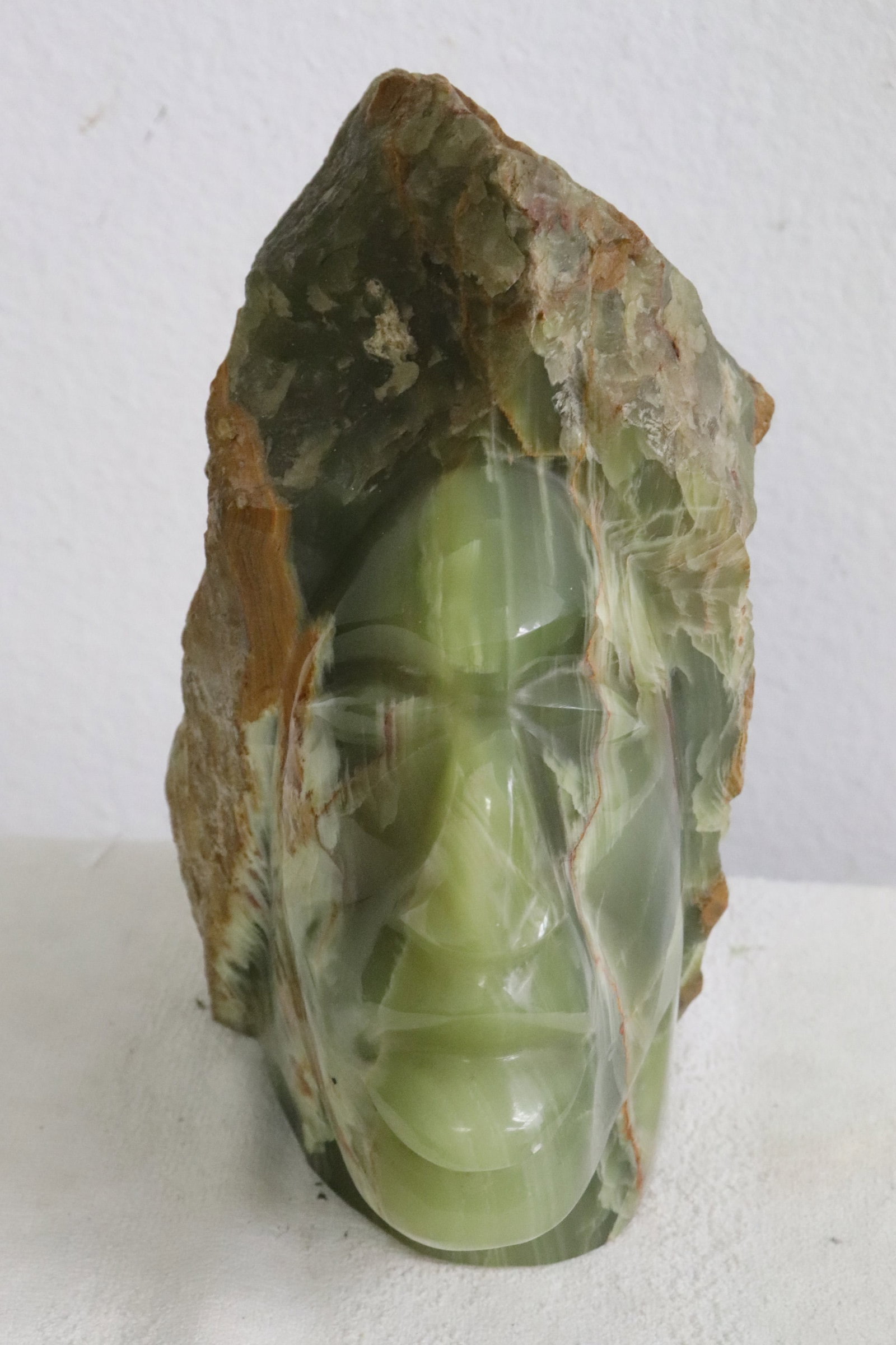 An onyx sculpture of head: An onyx sculpture of head, 9.2"H