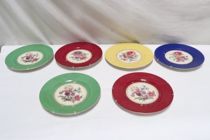6 Czechoslovakia decorative porcelain plates
