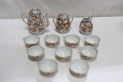 11 pieces vintage Japanese kutani tea service