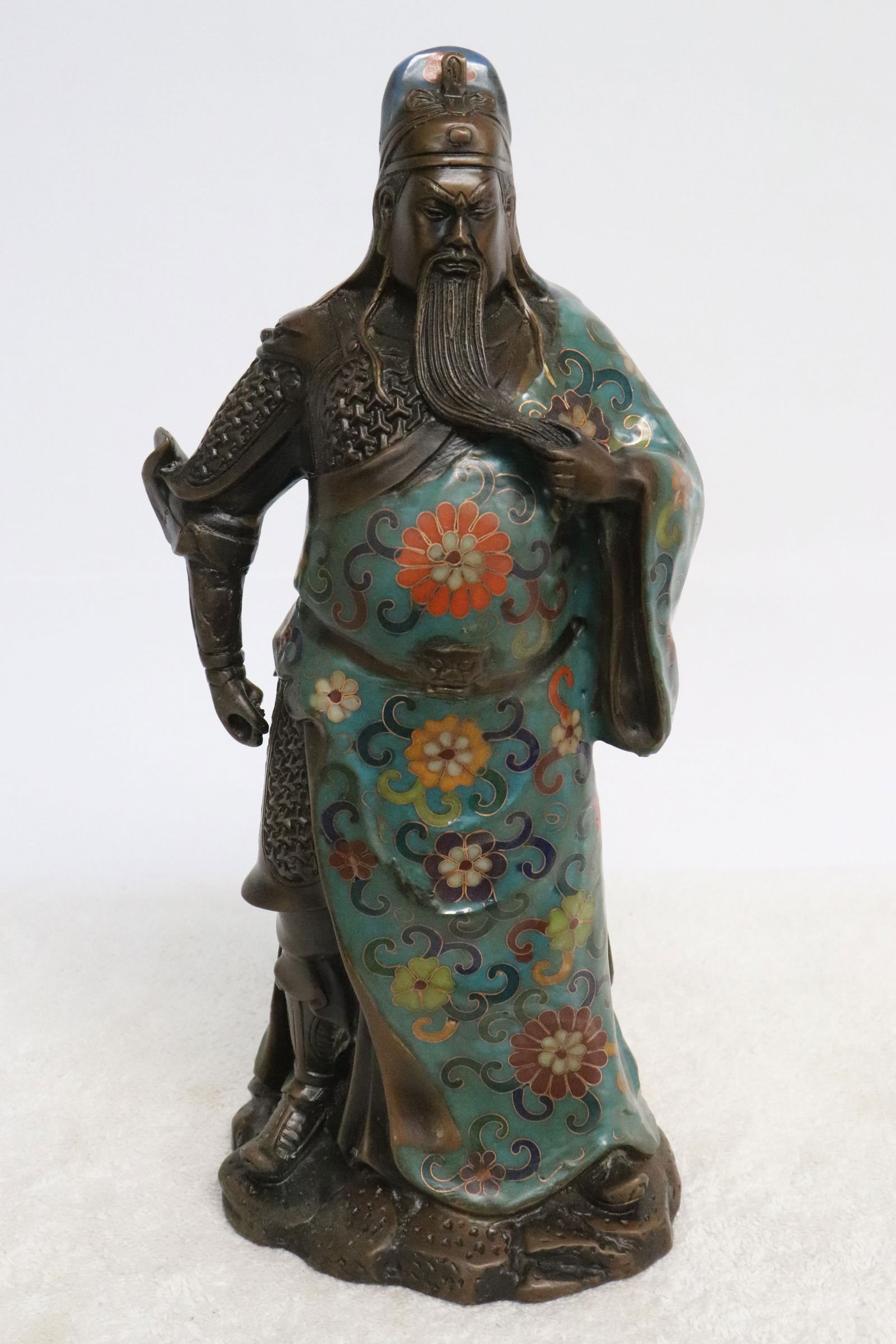 A heavy bronze based cloisonne sculpture (1 of 10)