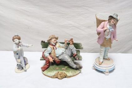 3 pieces porcelain/ bisque sculptures