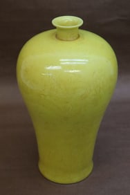 Chinese yellow glazed porcelain meiping