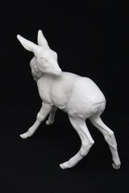Meissen white porcelain deer