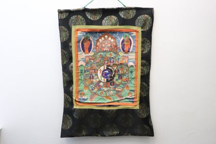 A hand painted thangka