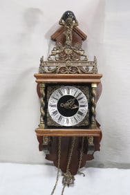 A wall hanging clock