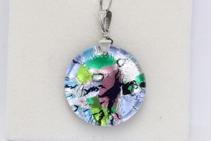 Venetian glass pendant with 14K W/G bale