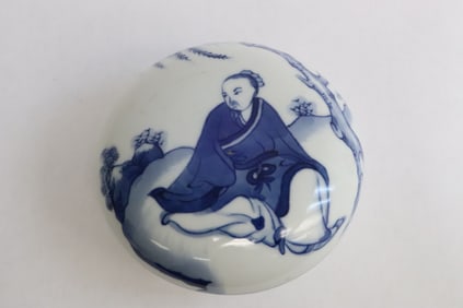 Chinese blue and white porcelain ink box