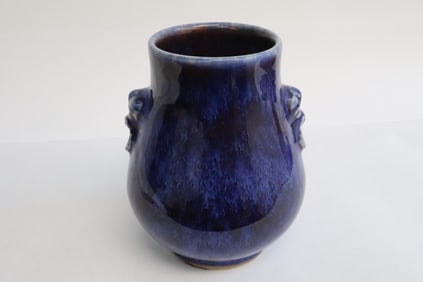 A blue/ purple glazed porcelain jar