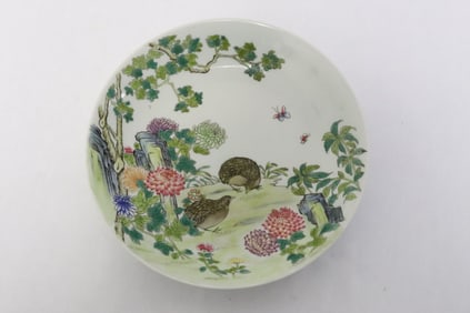 famille rose porcelain plate