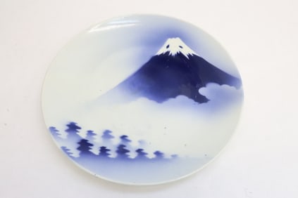 Antique Japanese blue and white porcelain plate