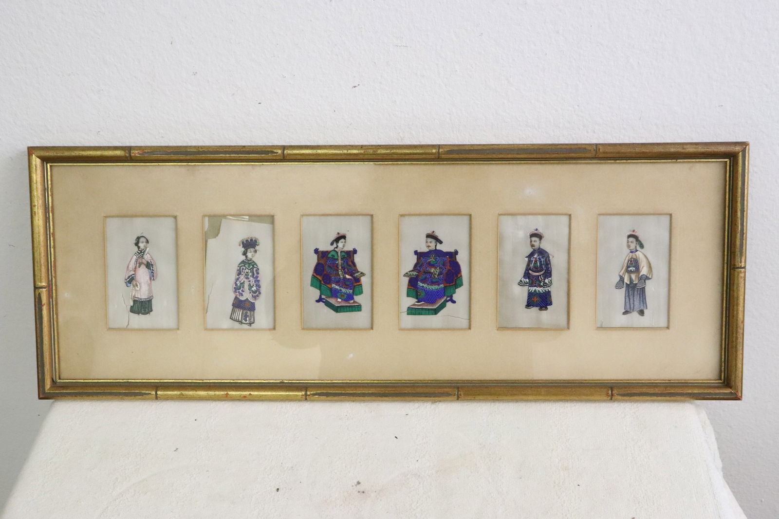 Framed Chinese 19th c. 6 miniature paintings (1 of 7)