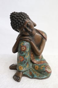 Chinese bronze based cloisonne sculpture