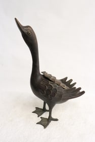 Chinese bronze censer in the form of duck