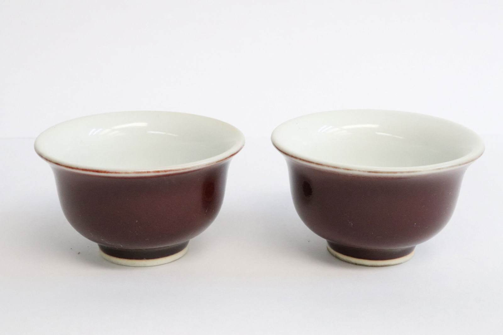 Pair brown glazed porcelain tea cups (1 of 7)