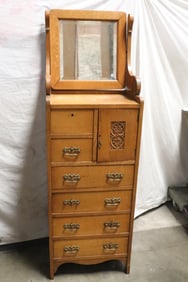 Victorian oak gentleman's shaving stand