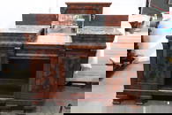 Victorian flame mahogany marble top cabinet