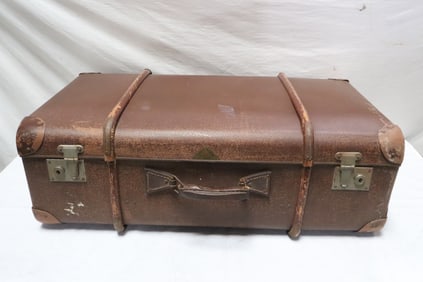 A vintage Germany(?) leather trunk