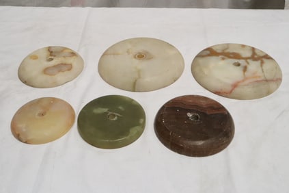 6 marble/ alabaster stands
