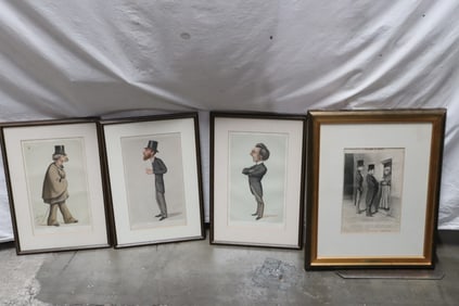 4 vintage etchings